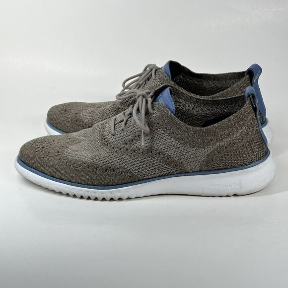 Cole Haan Shoes Mens Size 9.5 2.ZeroGrand Stitchlite Grey Wingtip Oxfords C26927 - Picture 6 of 15